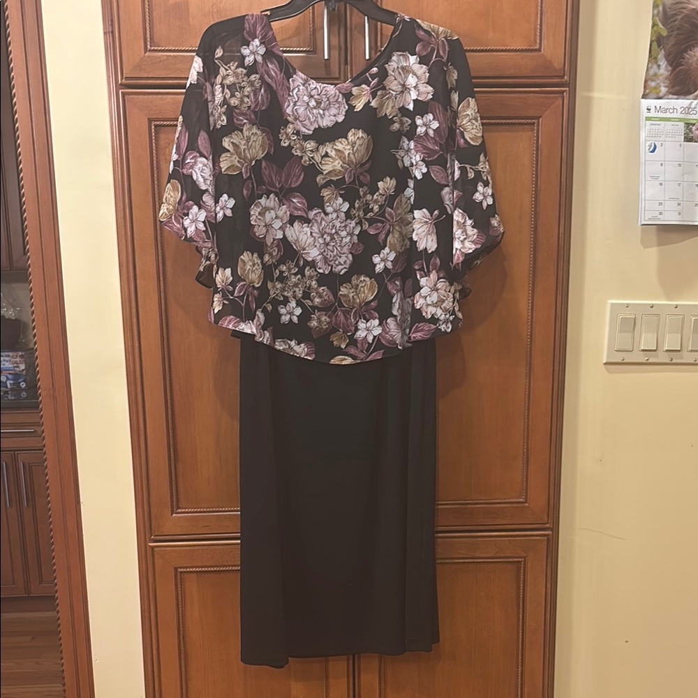 ECI Floral Black Midi Dress